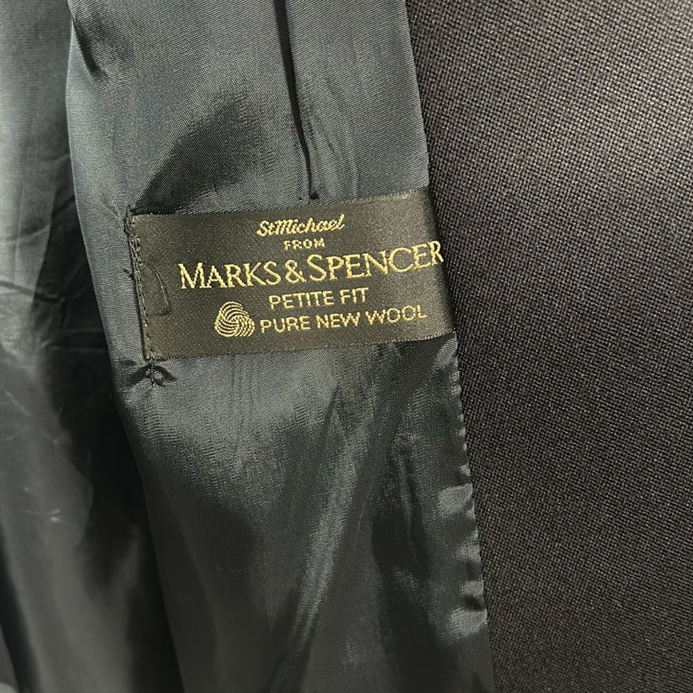 Marks & Spencer Dark Navy 100% Wool Single Breasted Blazer EUR 38 petite fit - Picture 13 of 16